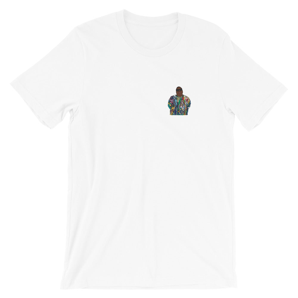 shirt with biggie smalls wearing coogie sweater